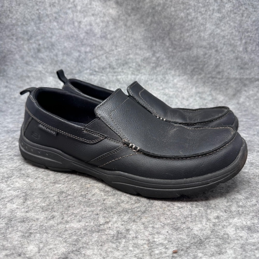 Skechers Shoes Harper Forde Loafer Mens Sz 10.5 Black Slip On Relaxed Fit